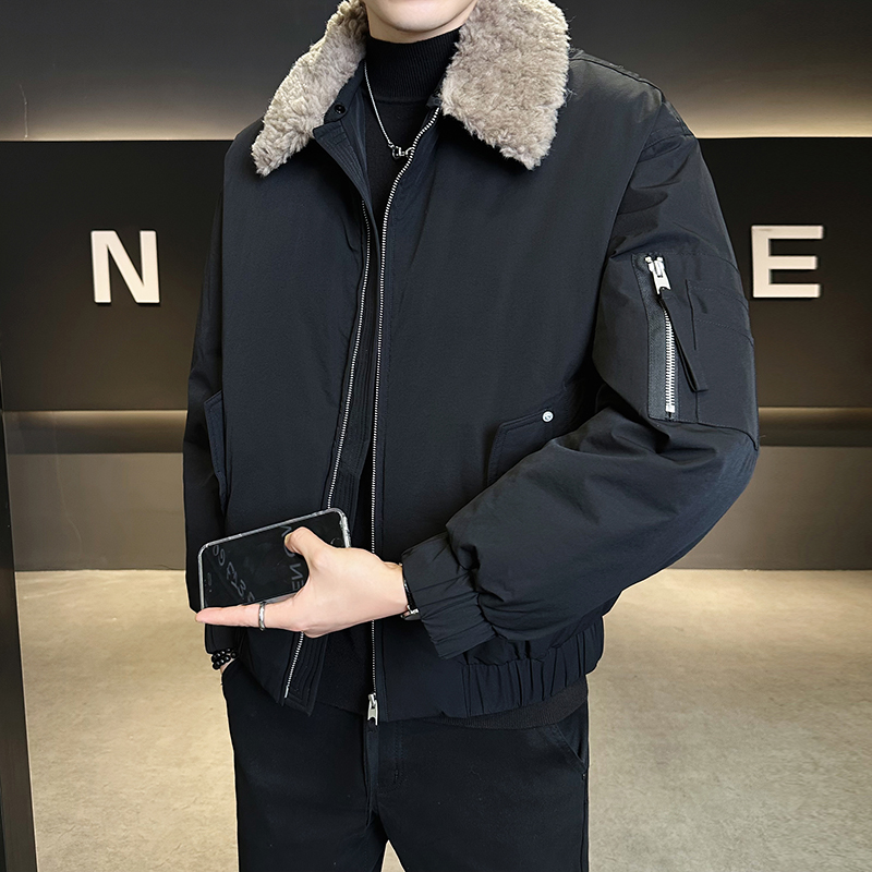 CATIA SELI时尚可脱卸翻领羽绒服男士2025冬季新款白鸭绒保暖外套