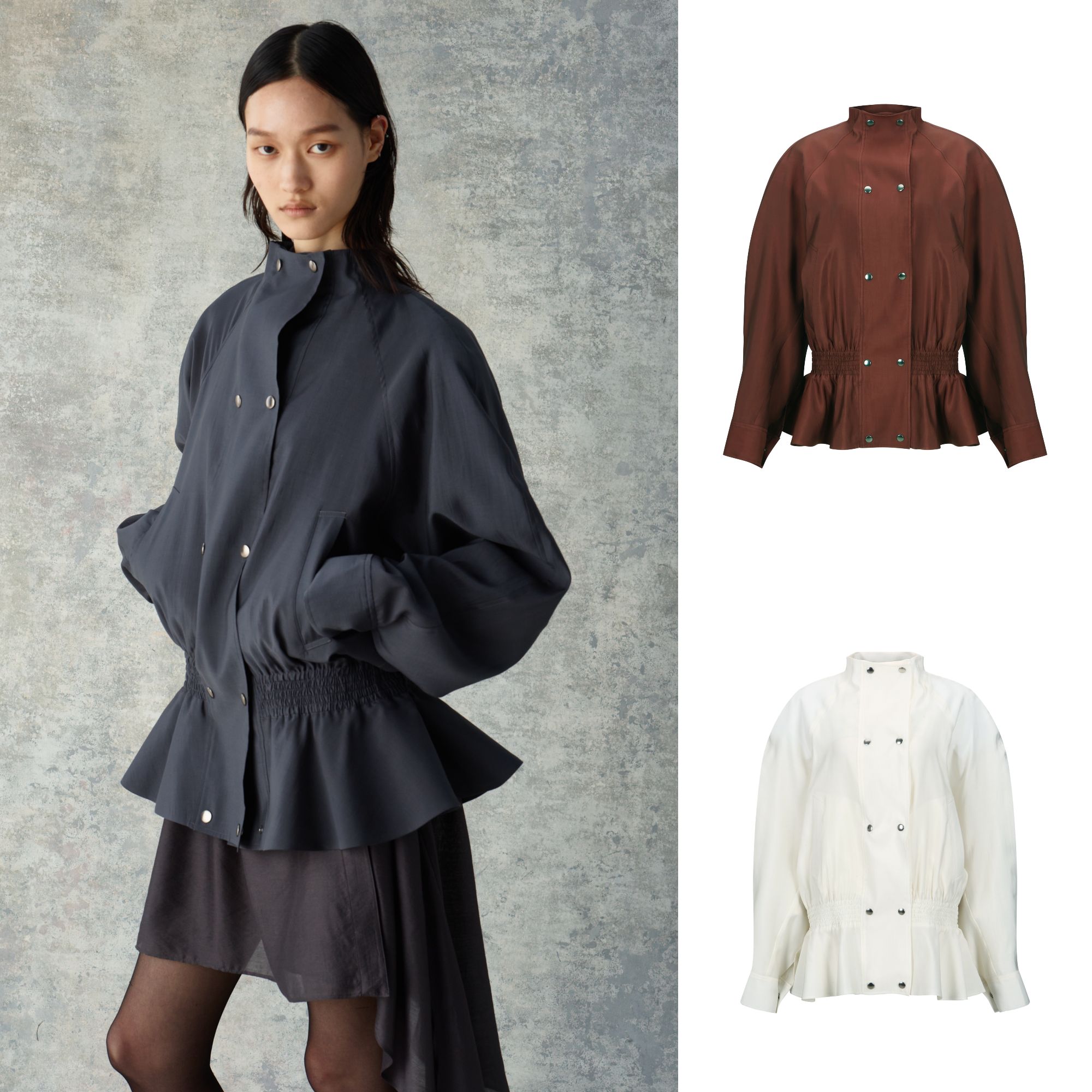 YCH 双排扣荷叶边夹克 R26OT0041