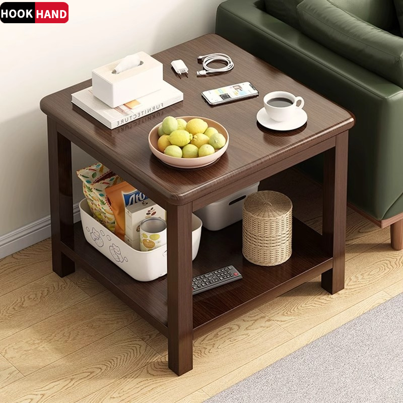 边几沙发边柜客厅家用简约现代小茶几桌子阳台正方形纯实木小方桌