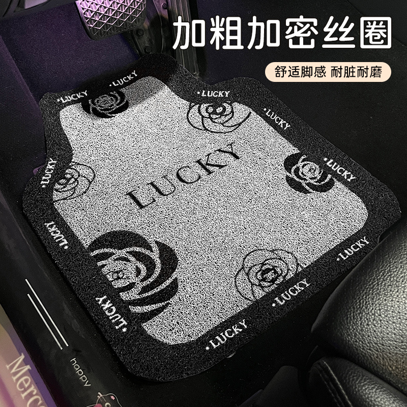 汽车脚垫主驾驶加厚丝圈通用可爱单片副驾驶高级感防脏保护垫女生