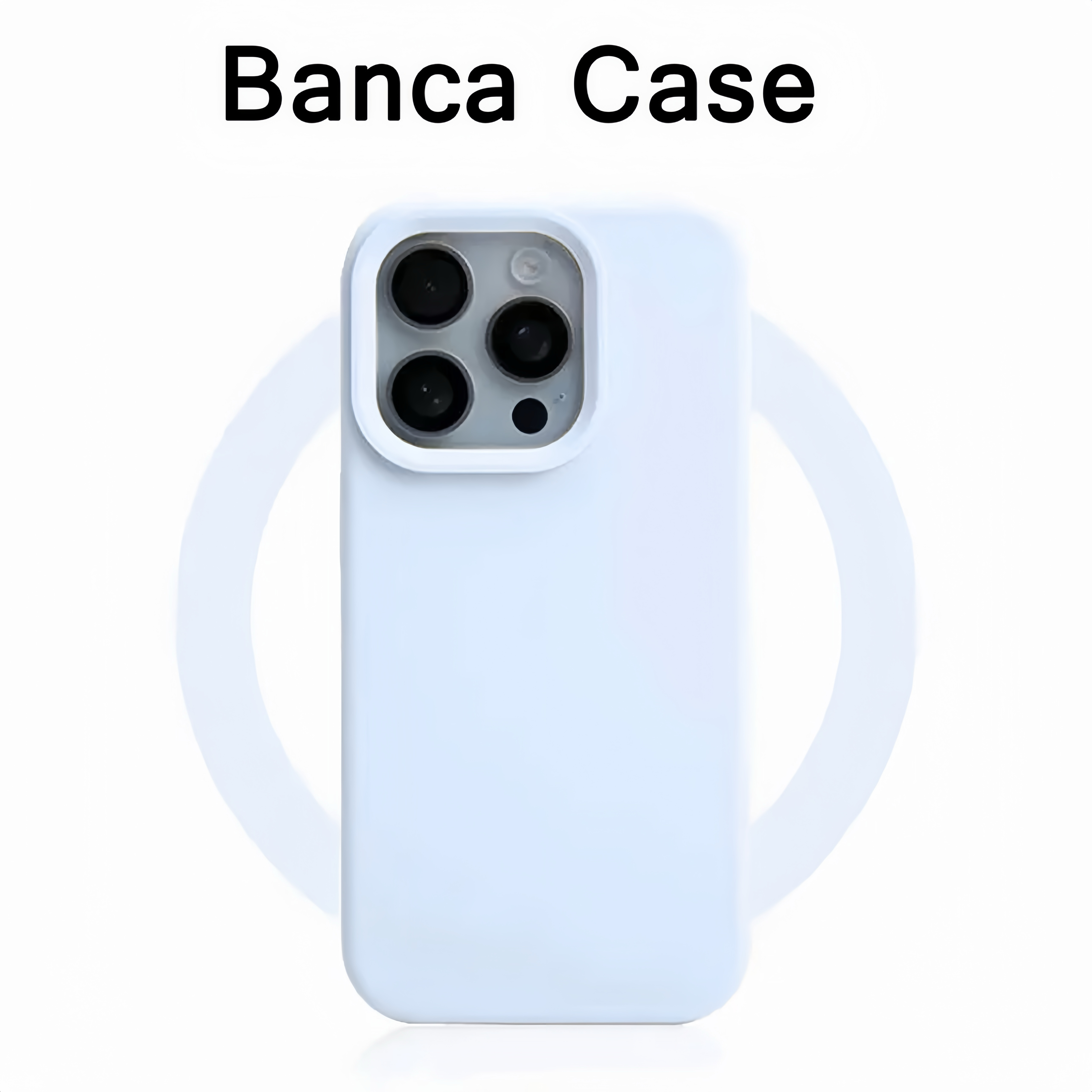 BANCA浅蓝色糯米壳适用苹果16/15promax手机壳iPhone14/13肤感12