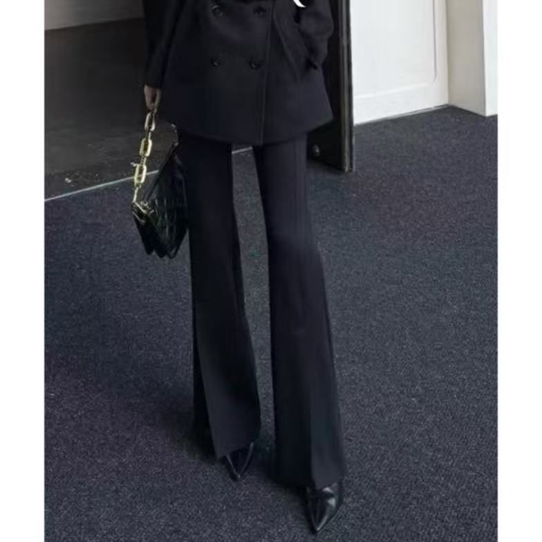 KIKI【暖阳绒裤】2025冬季新款气质显瘦显腿加绒休闲裤5Q32111