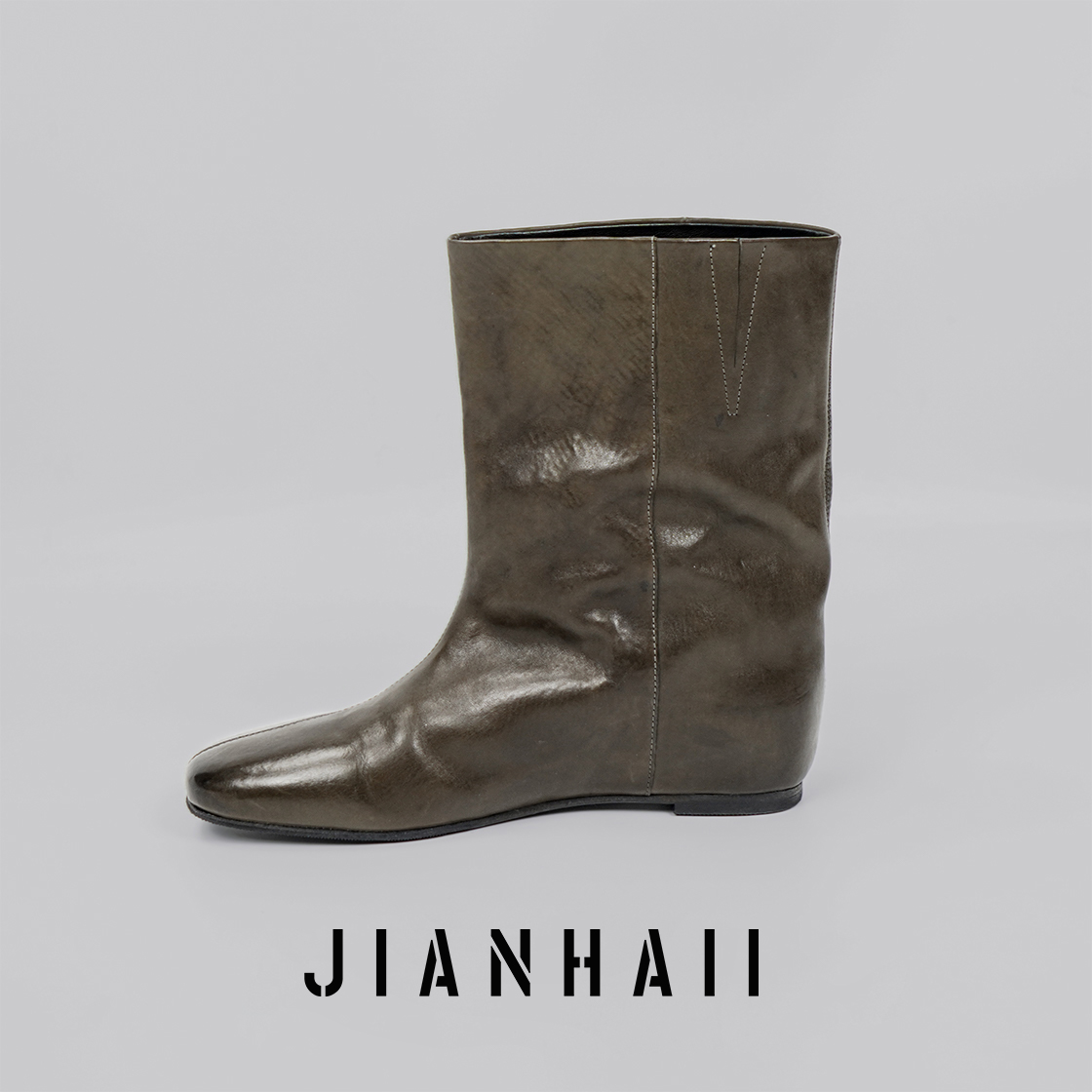 【宣染丨马术短靴】内增3公分马皮英伦复古直筒通勤百搭马术靴1628