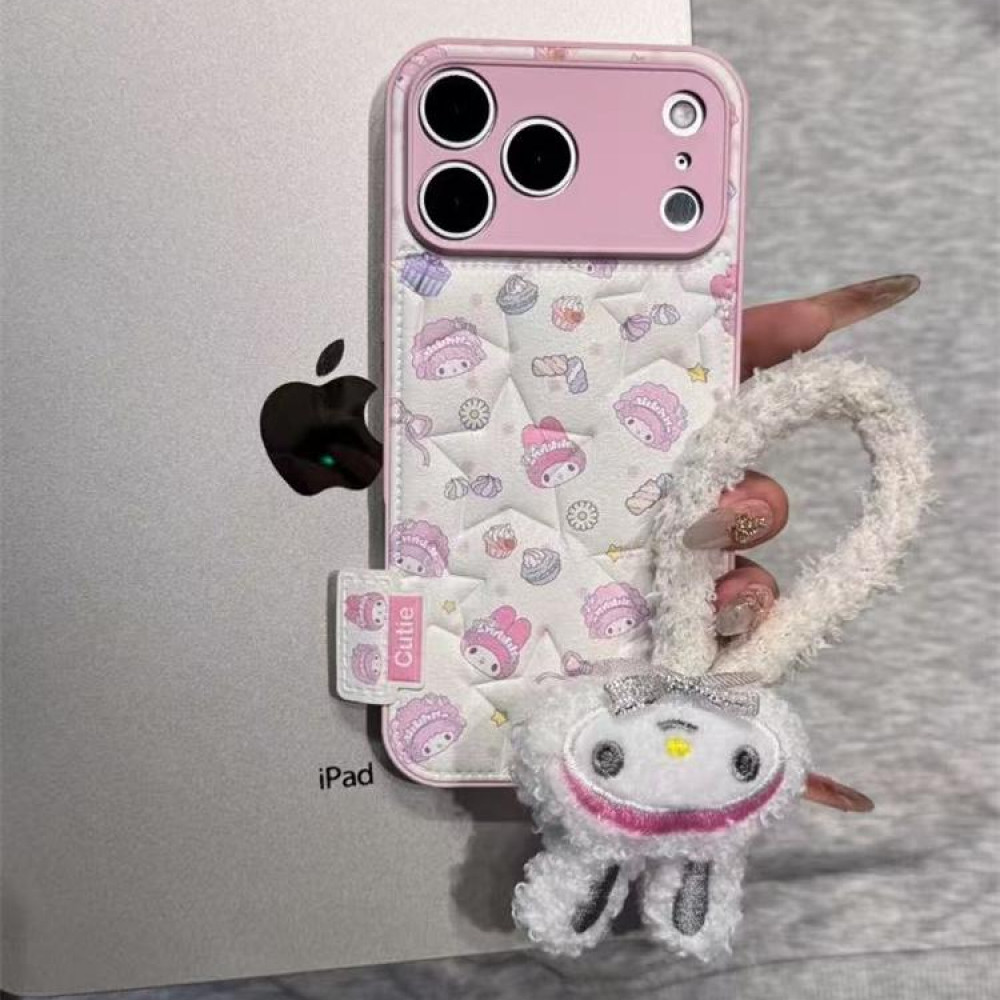 卡通皮纹压印甜品美乐蒂小羊适用iPhone17pro手机壳苹果16pro新15