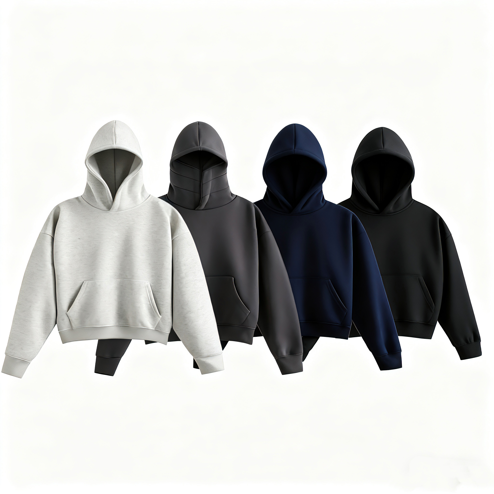 420g重磅boxy短款卫衣秋冬短宽美式上衣连帽外套男女健身挺括