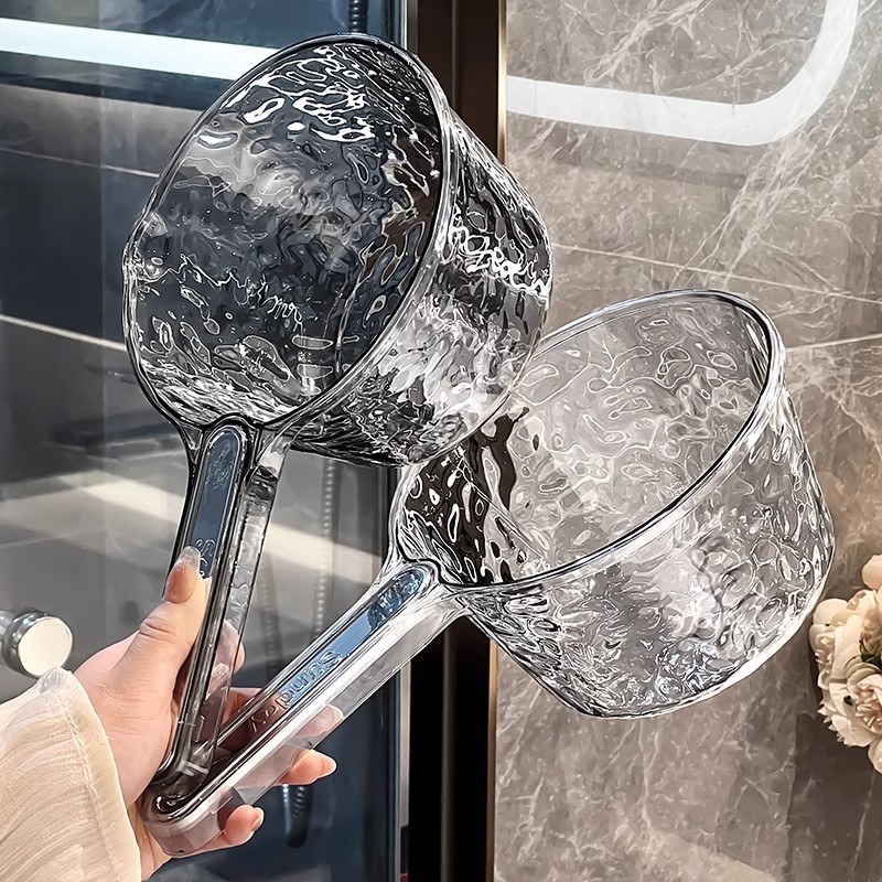 水瓢水勺家用厨房塑料舀水瓢加深透明长柄舀子加厚长柄塑料水瓢