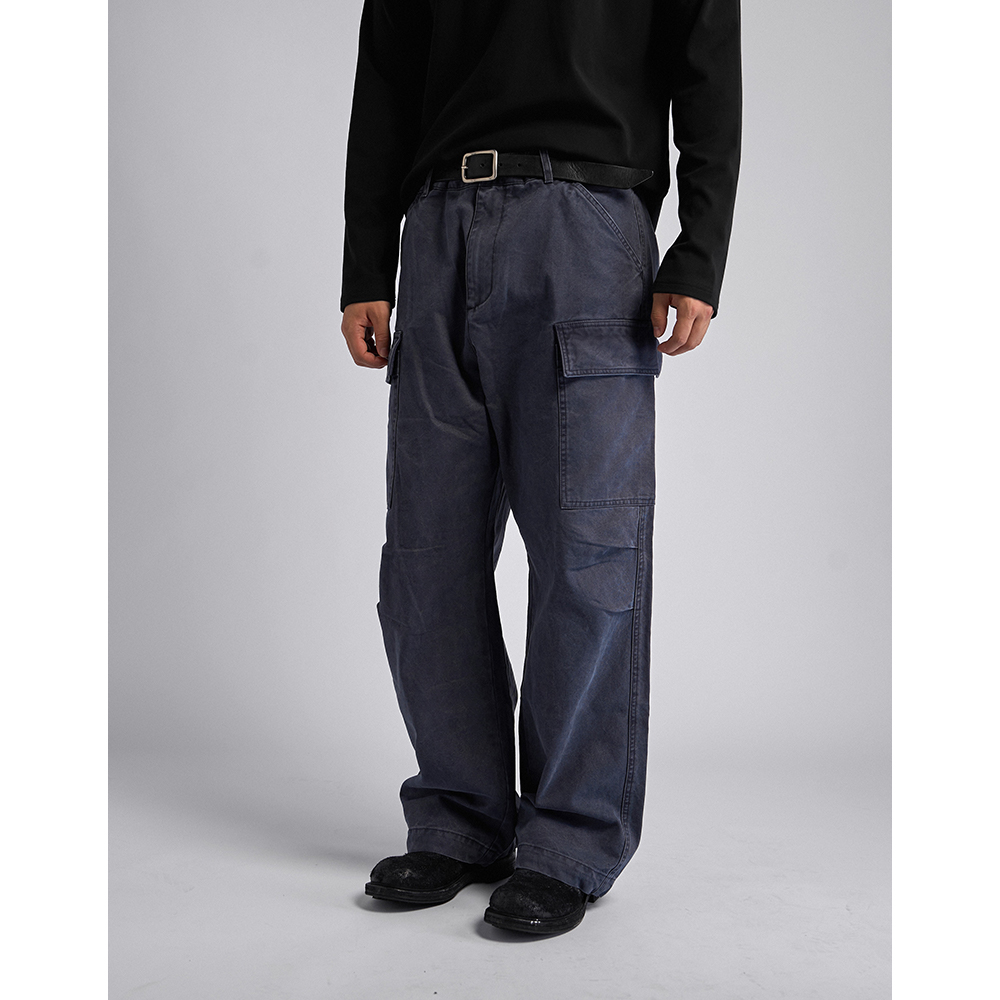 DOKIE【34018】活性染酵洗400G珠帆布宽松直筒版型工装裤