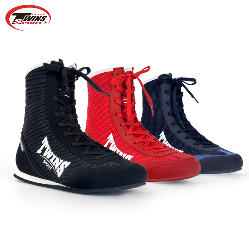 twins spirit拳击鞋儿童摔跤鞋少儿男女专业高帮拳击鞋搏击散打新