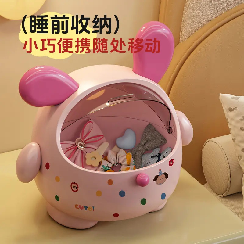 创意墩墩狗发饰盒桌面收纳大容量儿童女孩发圈头绳首饰收纳盒子