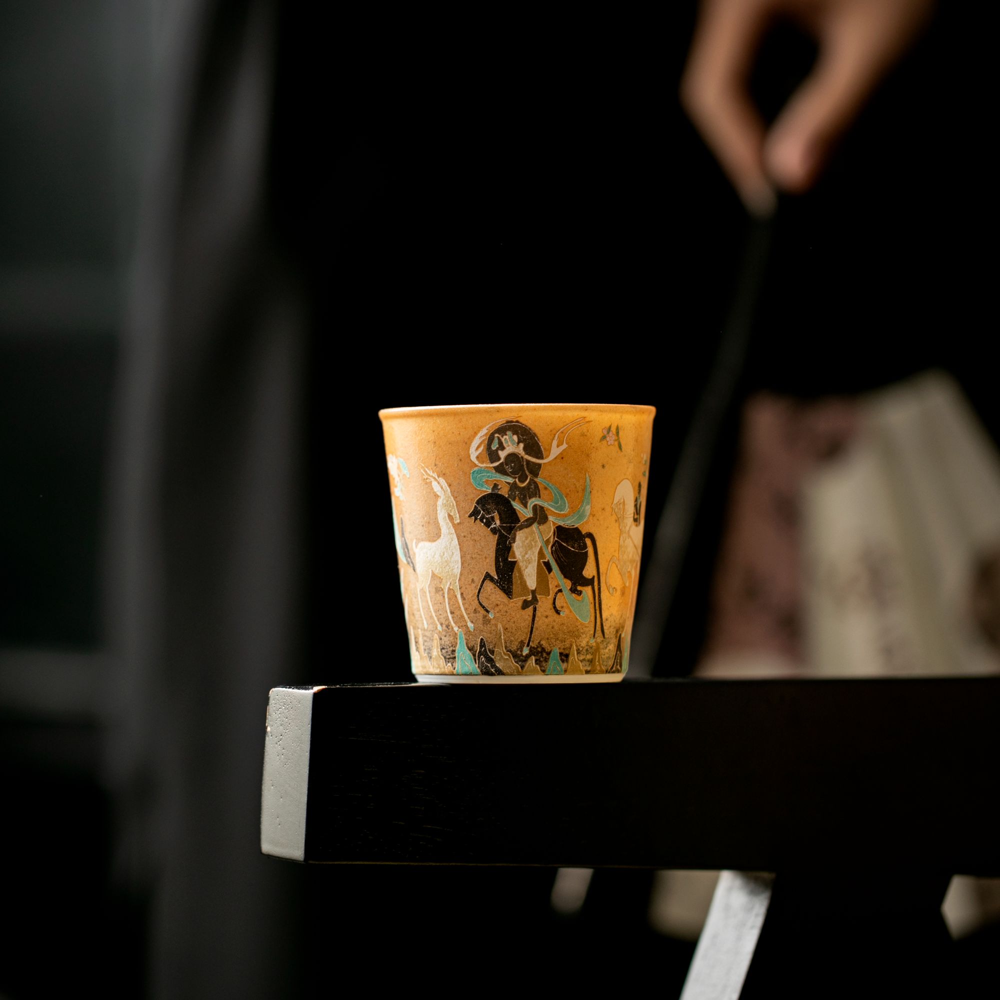 敦煌茶杯复古主人杯大容量喝茶杯子陶瓷暖手杯家用茶具喝茶茶杯