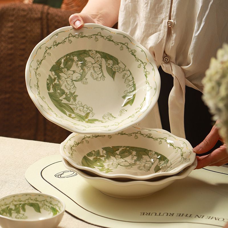 【春玲语】盘子高颜值碟子菜盘子家用网红年轻人盘子陶瓷碗盘餐具