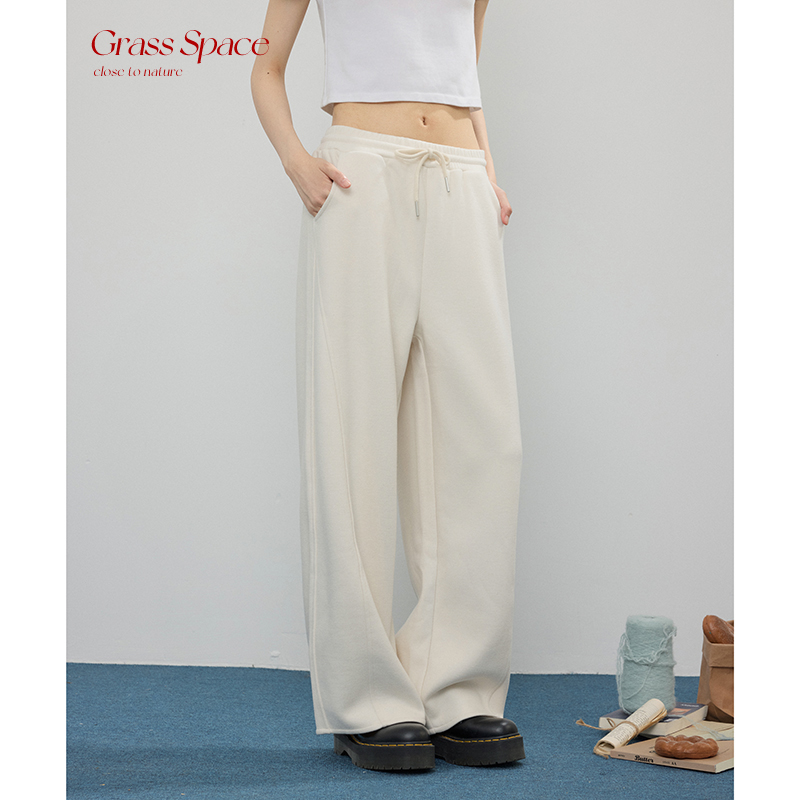 原野空间GRASS SPACE直筒卫裤女秋冬休闲显瘦宽松运动百搭裤潮