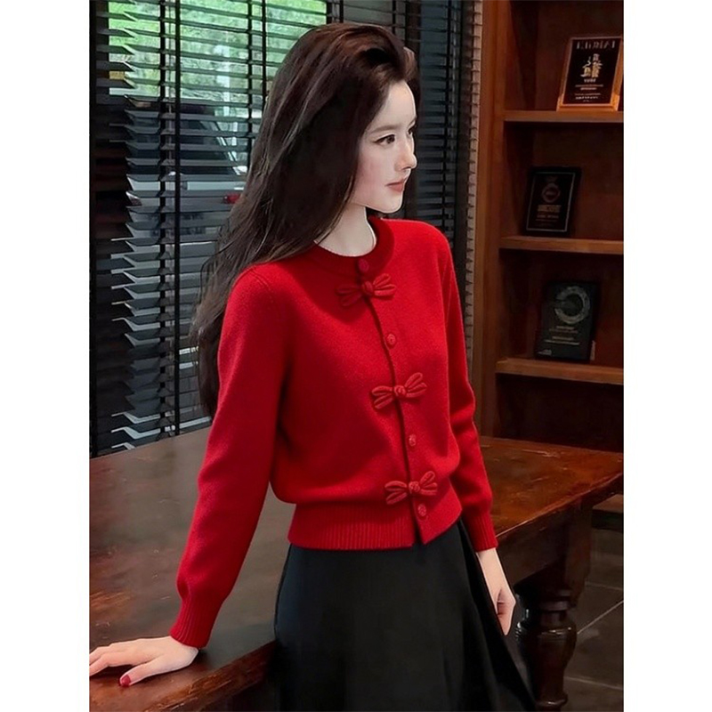 小众国风显白优雅针织衫女2026冬季新款绝美舒适上衣日常穿搭自在