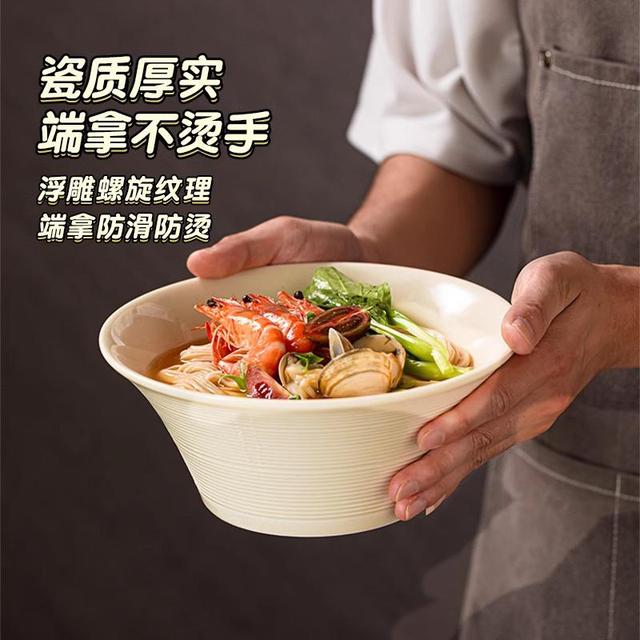 日式面碗家用2024新款汤碗斗笠碗高级感螺蛳粉拉面碗轻奢陶瓷大碗