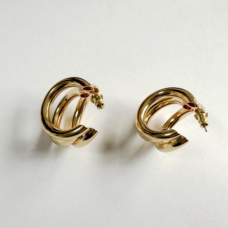 铜合金耳饰 Say nono【懒猫nono】三环圆圈欧美风时尚耳环