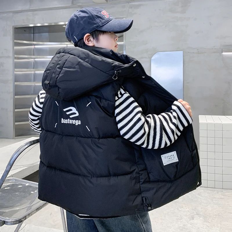 儿童装男童加厚马甲外套秋冬季2025新款中大童男孩冬装保暖背心潮