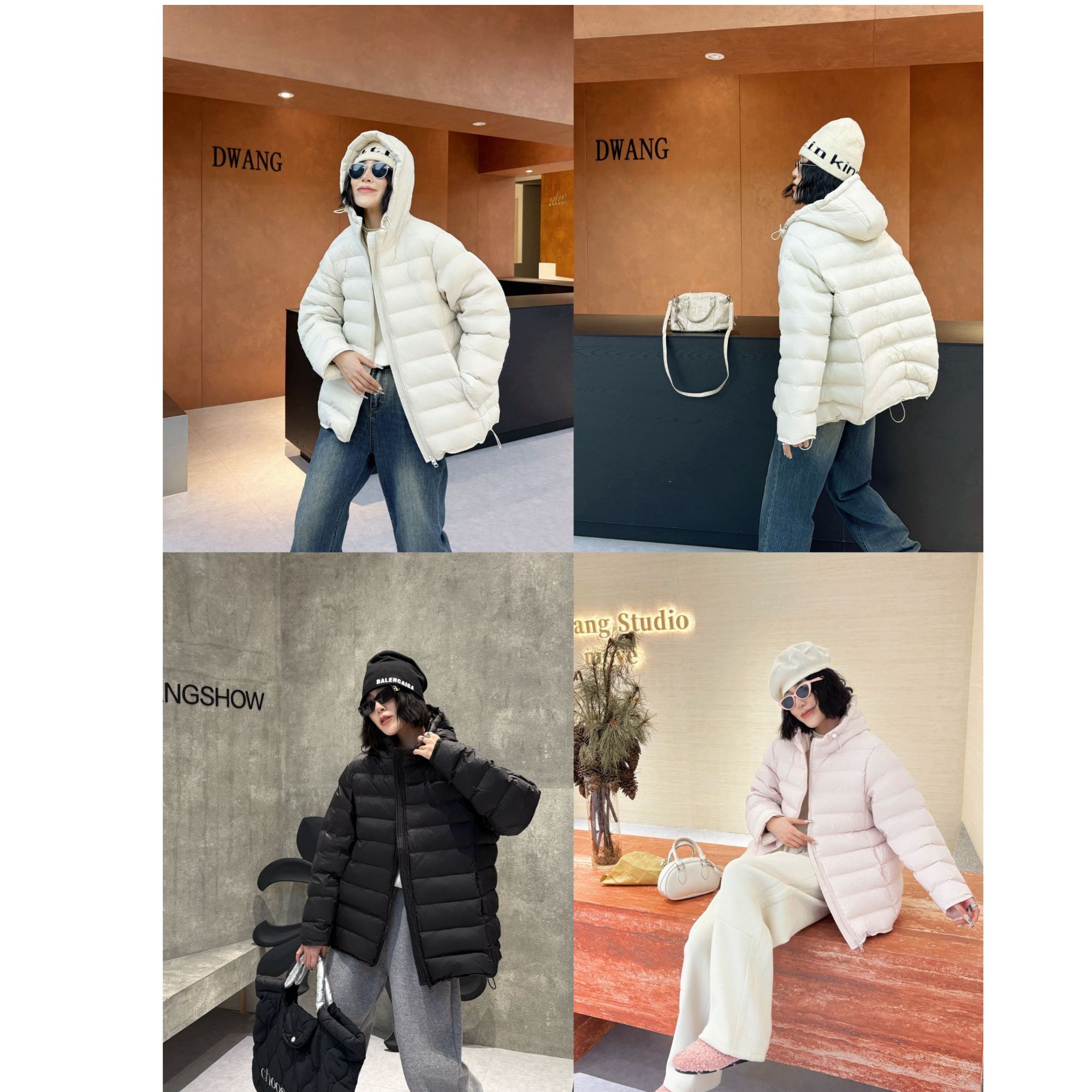 石墨烯云绒~特体大码女装排骨棉服时尚加厚连帽款胖MM818