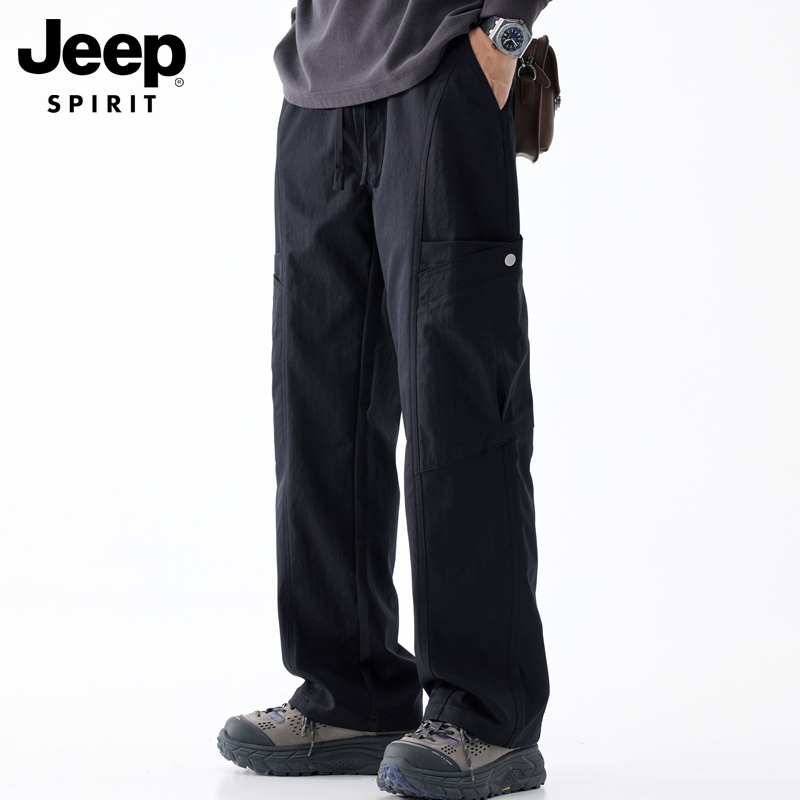 JEEPSPIRIT吉普工装休闲裤男款长裤春秋款男裤男士宽松直筒裤子男