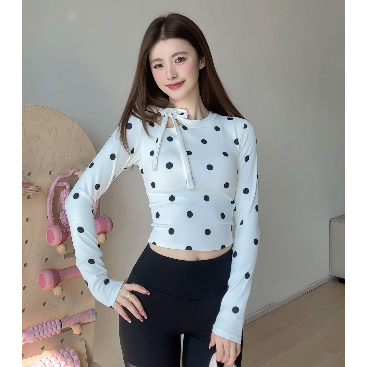 gogoyoga高级感瑜伽服上衣女秋冬长袖带胸垫普拉提训练服健身t恤