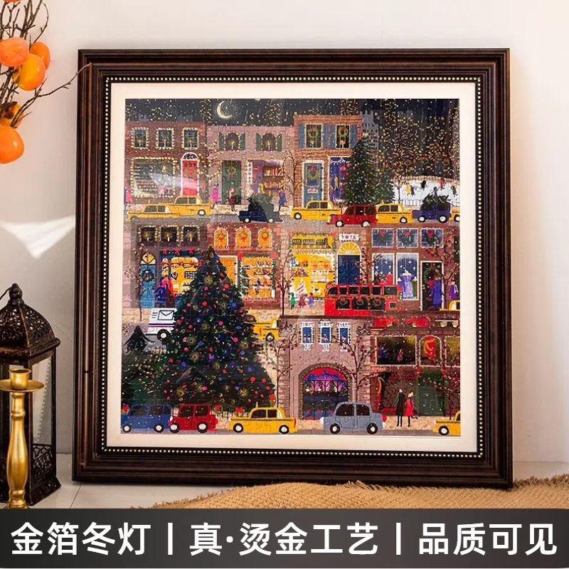Galison拼图冬灯500片冬日之灯金箔烫金款圣诞之夜成人版益智拼图