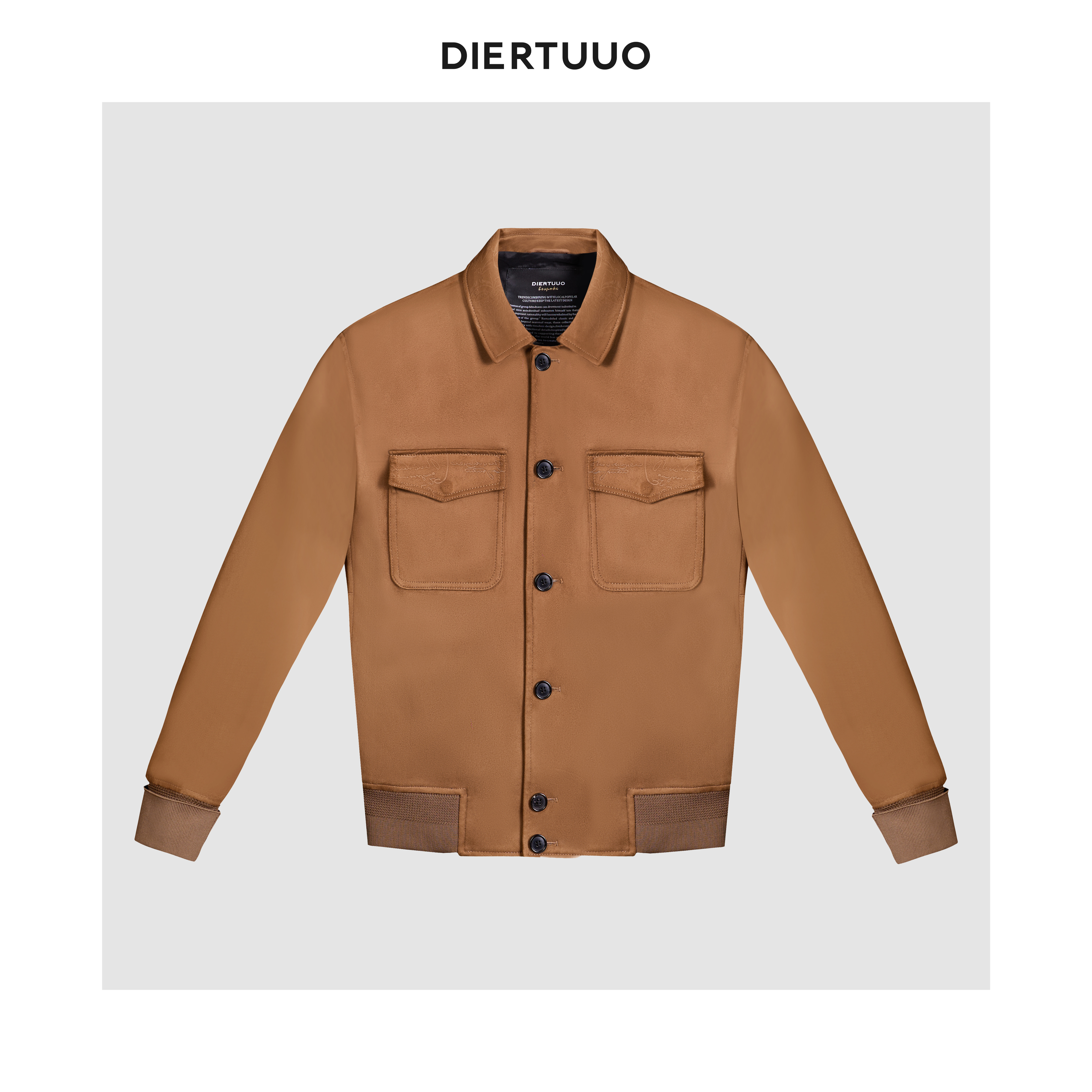 DIERTUUO迪途-6202男士秋季休闲翻领时尚立体剪裁常规款夹克外套