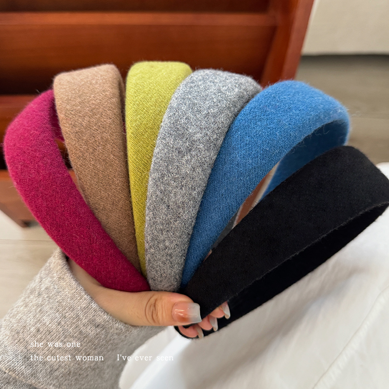 秋冬日常外戴毛呢发箍女高颅顶发卡韩系洗脸压发头箍2025新款发饰