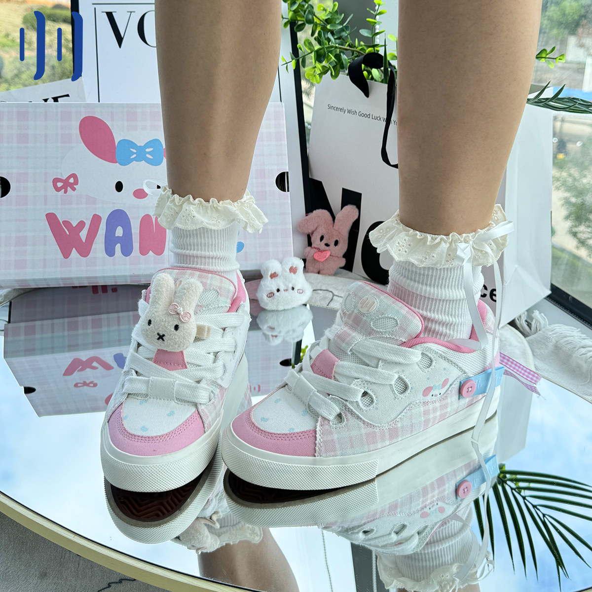 顽刻ollieskate面包鞋兔泡泡配色秋季BAKE低帮男女国潮滑板鞋