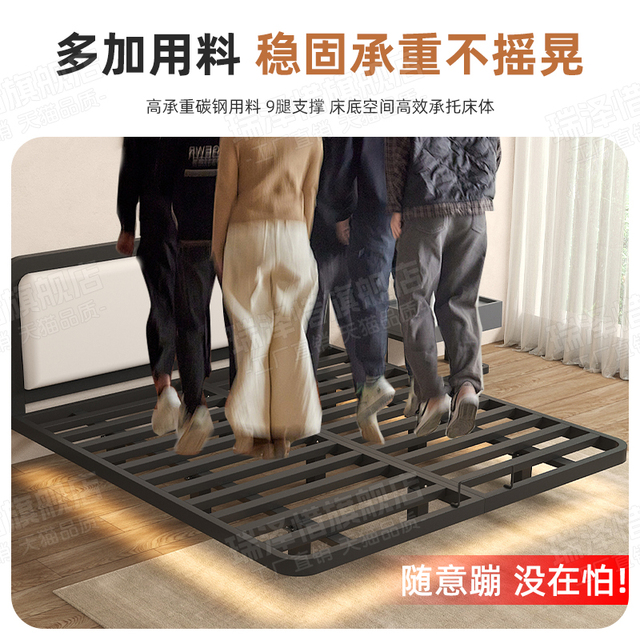 悬浮床架铁床双人床家用不锈钢铁艺床加厚钢架床单人高架床大床
