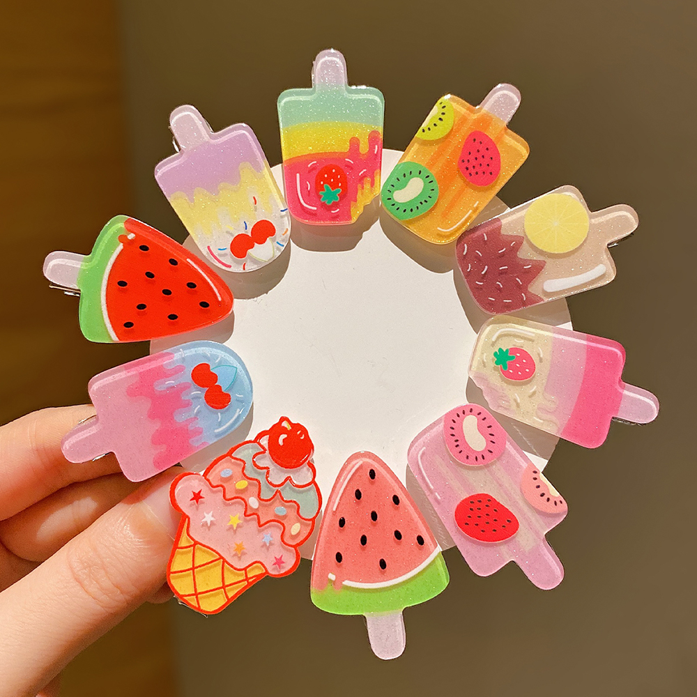 超小雪糕发夹创意零食发卡2025新款儿童侧边刘海碎发夹子女孩发饰