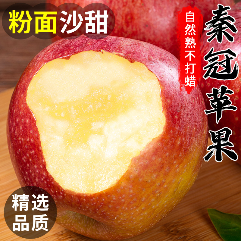 沙粉面甜苹果陕西秦冠5斤刮泥香红蛇牛老人婴儿新鲜水果脆粉两吃