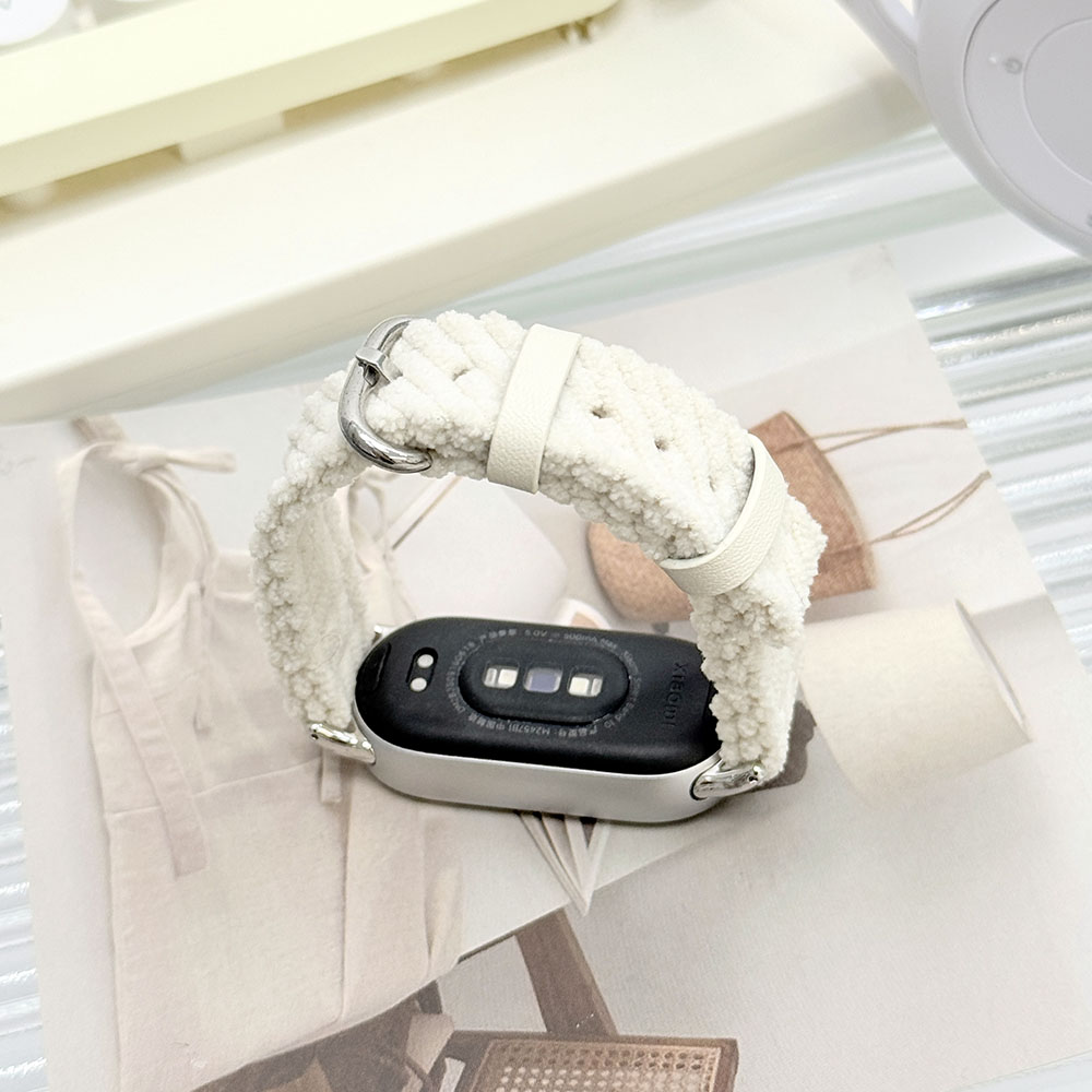 适用小米手环10灯芯绒表带8/9/nfc秋冬款时尚百搭女生腕带手表带