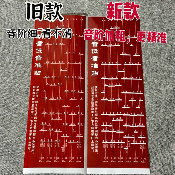 二胡音准音位贴初学者入门防磨款全音调指法贴拍1发8张