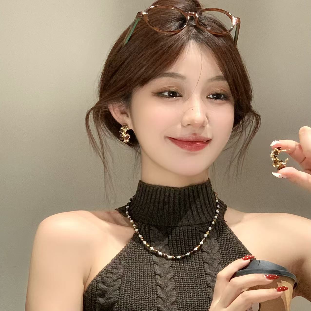 FULL GIRLISH耳环01367复古时尚轻奢耳钉耳饰