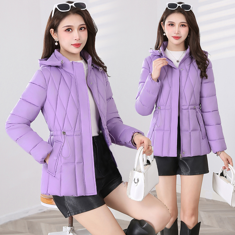 女冬季宽松棉服妈妈装立领连帽加厚修身保暖棉衣外套时尚新款棉袄