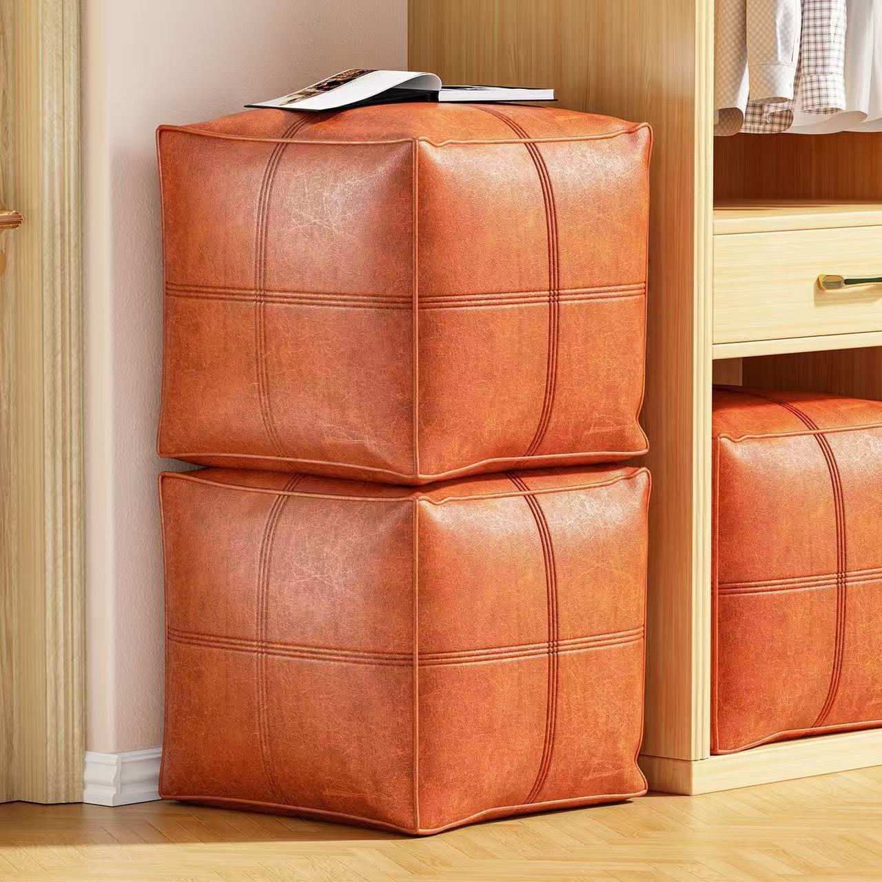 衣服被子收纳袋大容量防潮收纳凳懒人沙发装旧衣物皮墩轻奢储物凳