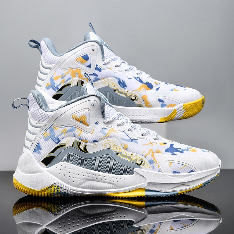 夏季威力克透气防滑中帮高帮时尚透气篮球鞋网面休闲青少年潮鞋