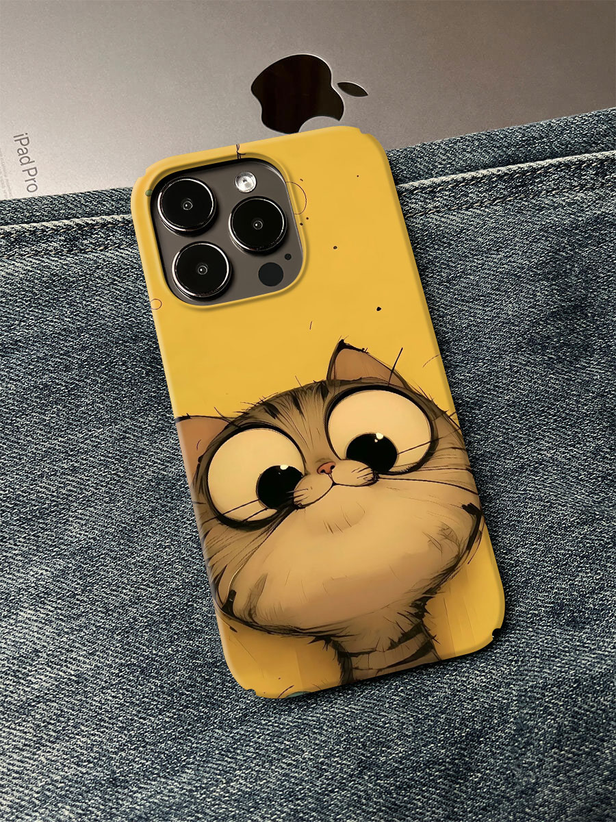 卡通猫手机壳适用于苹果16promax小众个性简约ins艺术轻薄15/14