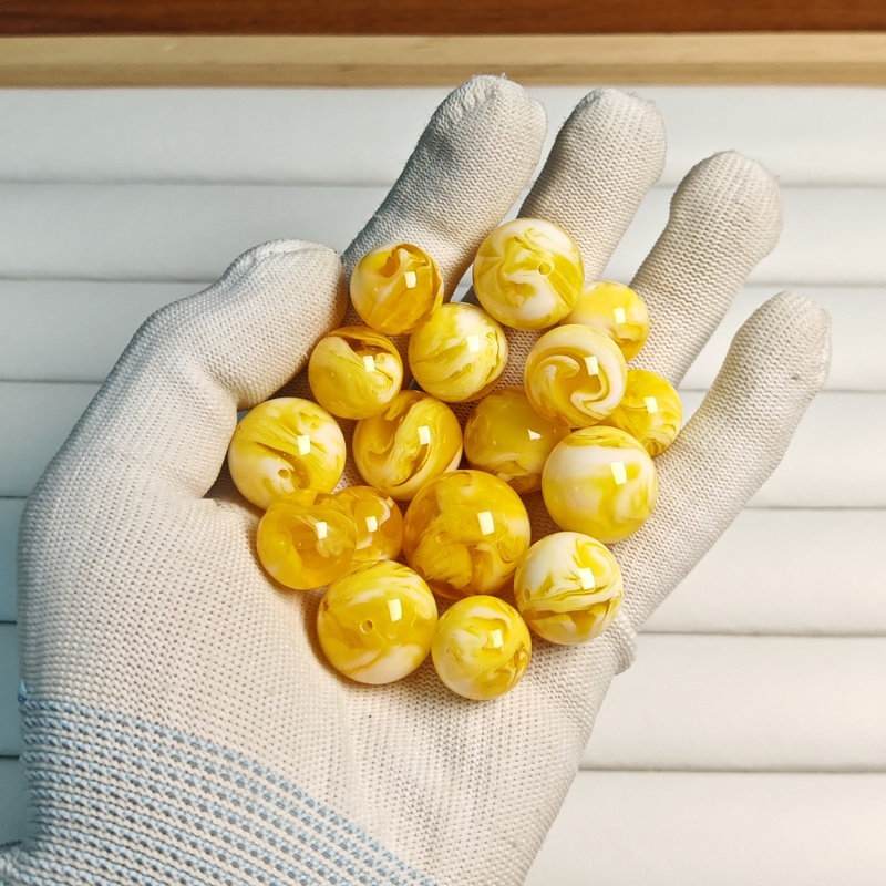 【二代优选】妖金白花圆珠散珠DIY配饰配件