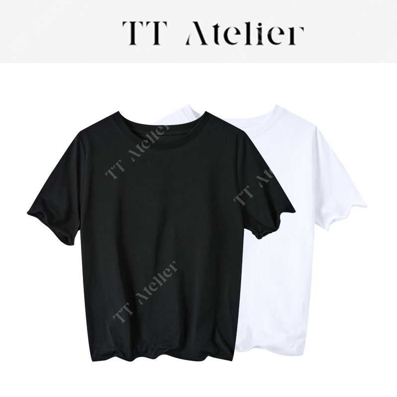TT设计师【涟漪】设计感简约百搭夏季纯棉花边短袖T恤TT190019
