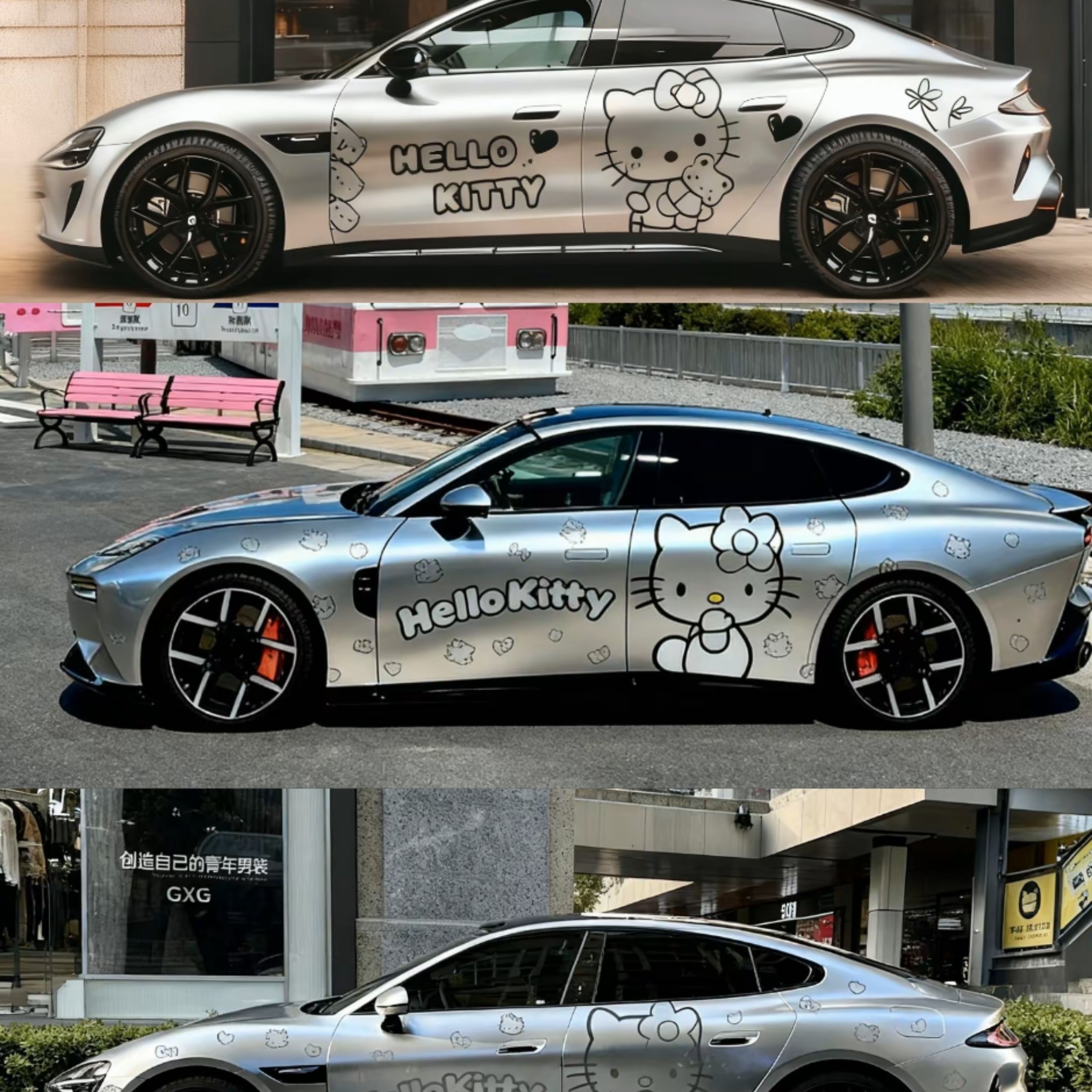 汽车改色膜彩绘高端定制全车膜二次元痛车涂装车衣贴膜涂鸦彩绘膜