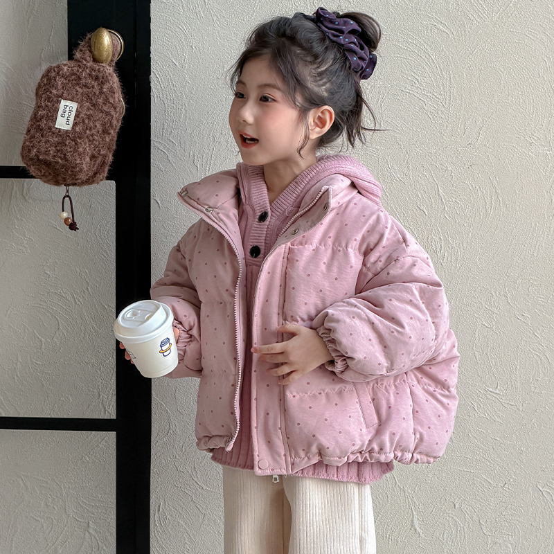 女童棉服2025新款儿童冬装加厚外套女孩洋气棉衣宝宝冬季棉袄上衣