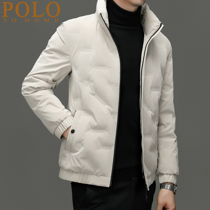 保罗冬季羽绒服男士2024新款轻薄保暖立领上衣休闲短款夹克外套男