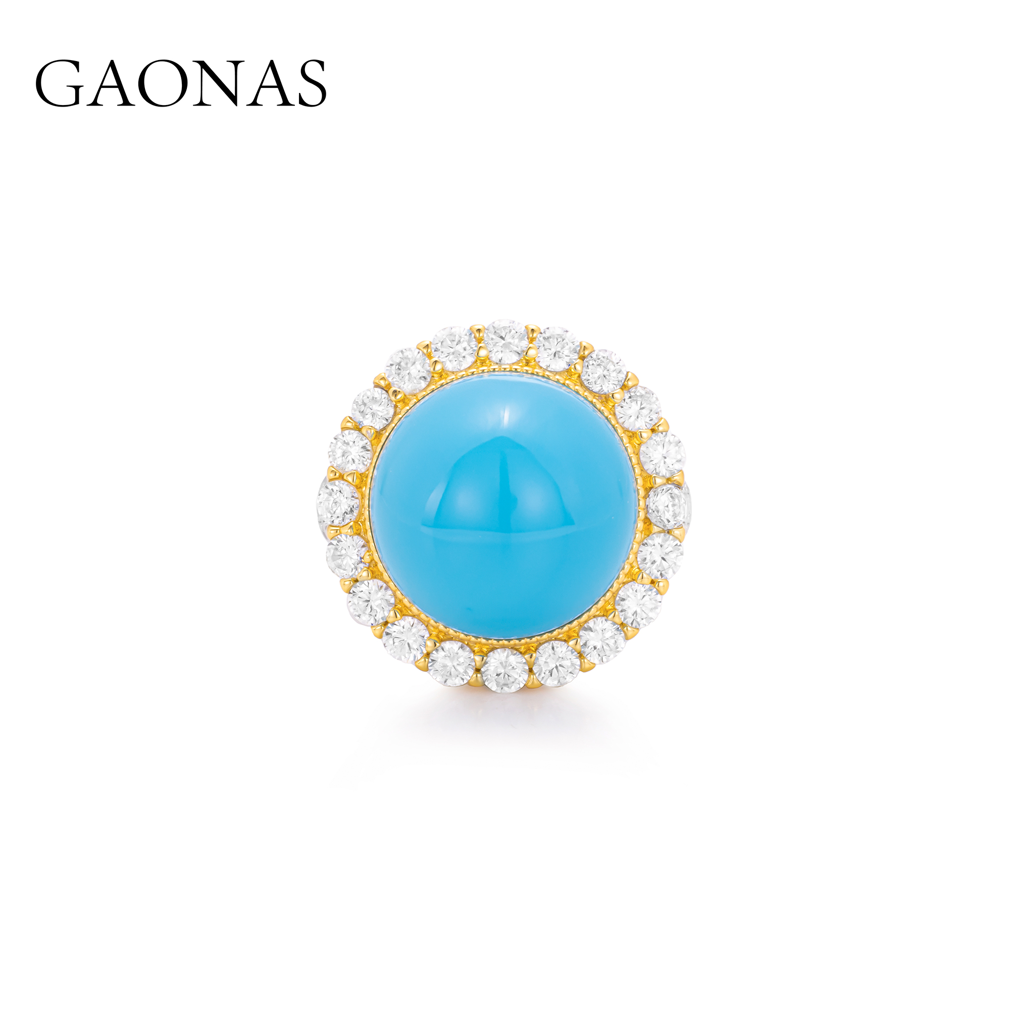 GAONAS 镀K金戒指 度假风气场金色戒指11397JG