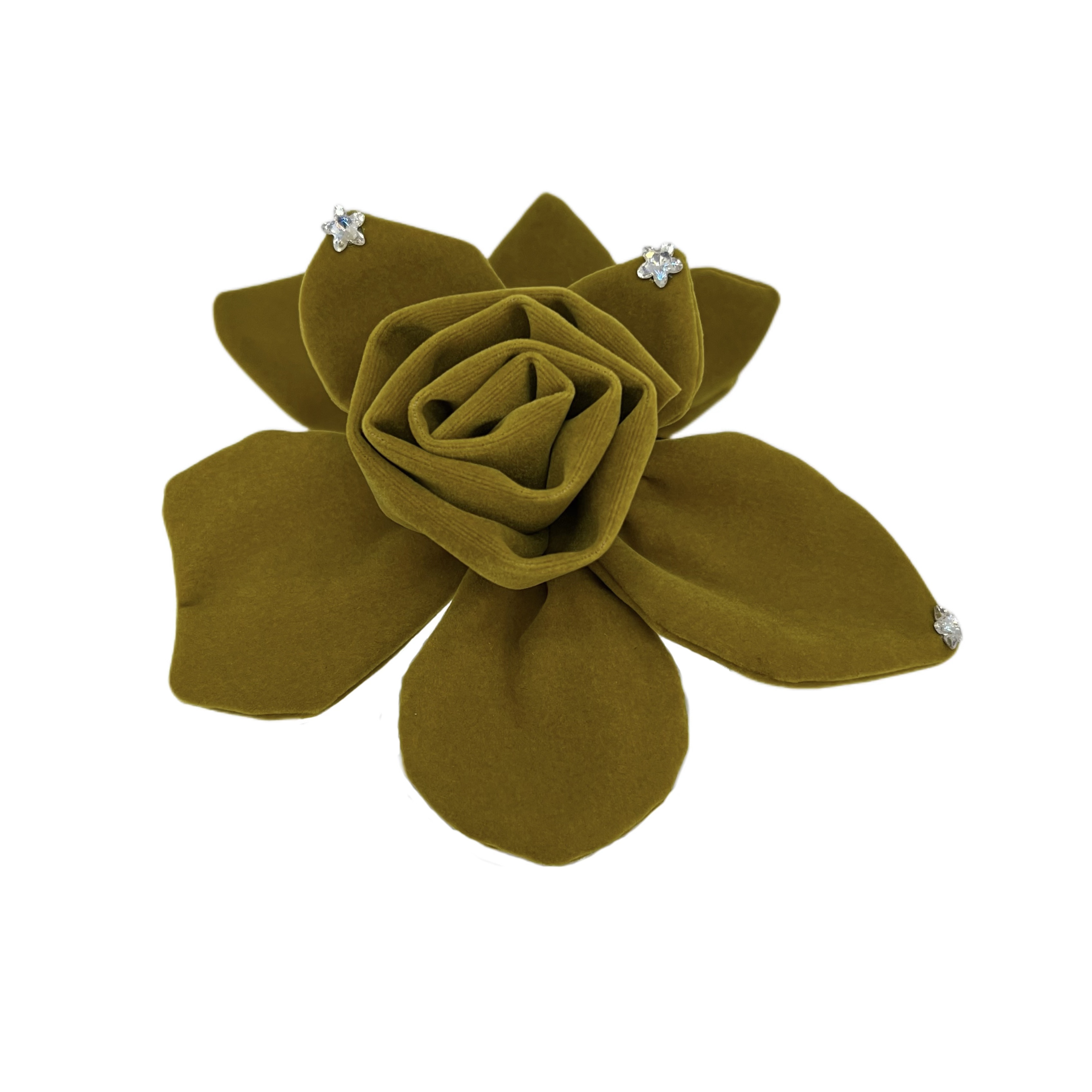 MINGFANXI/名梵希[高岭之花]复古气质丝绒立体花朵鲨鱼夹百搭