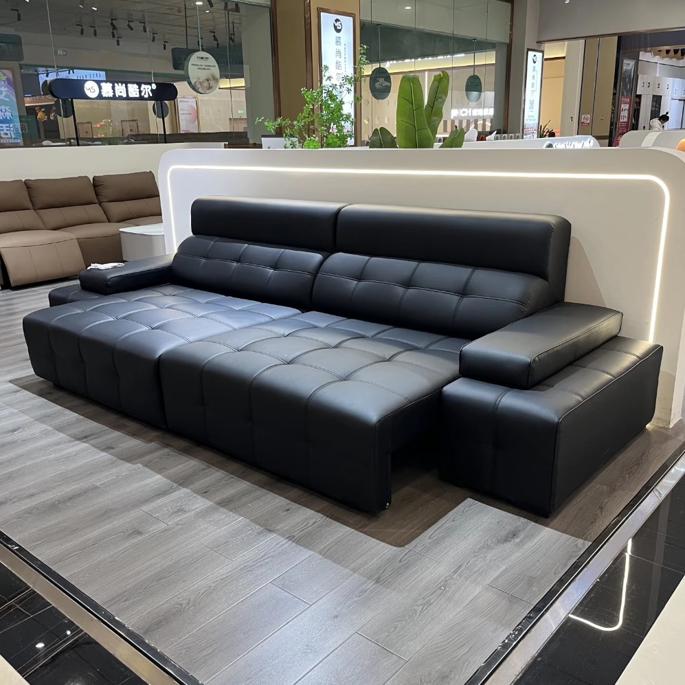 【新款电动劳伦斯】意式双人高靠背升级劳伦斯电动平推真皮功能沙发