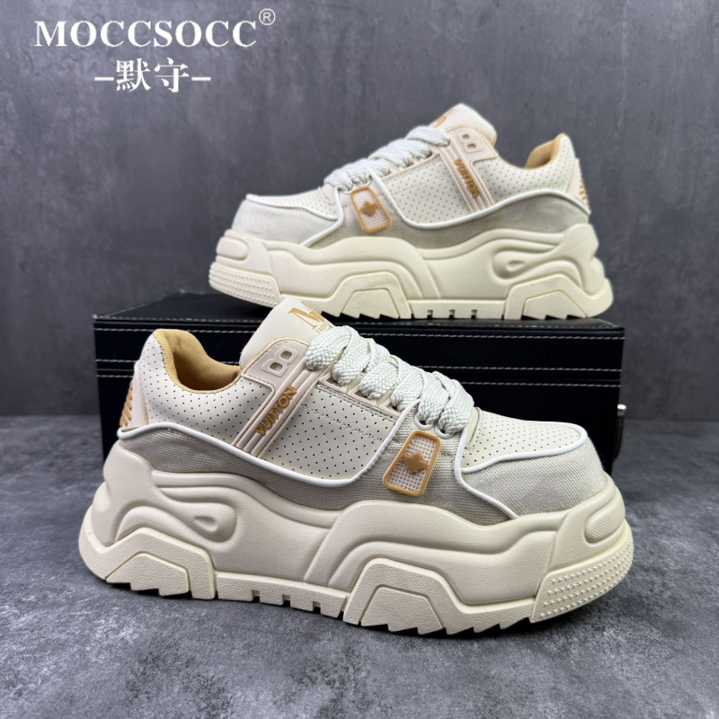 MOCCSOCC板鞋男轻奢潮流高级感男鞋厚底增高鞋时尚个性休闲运动鞋