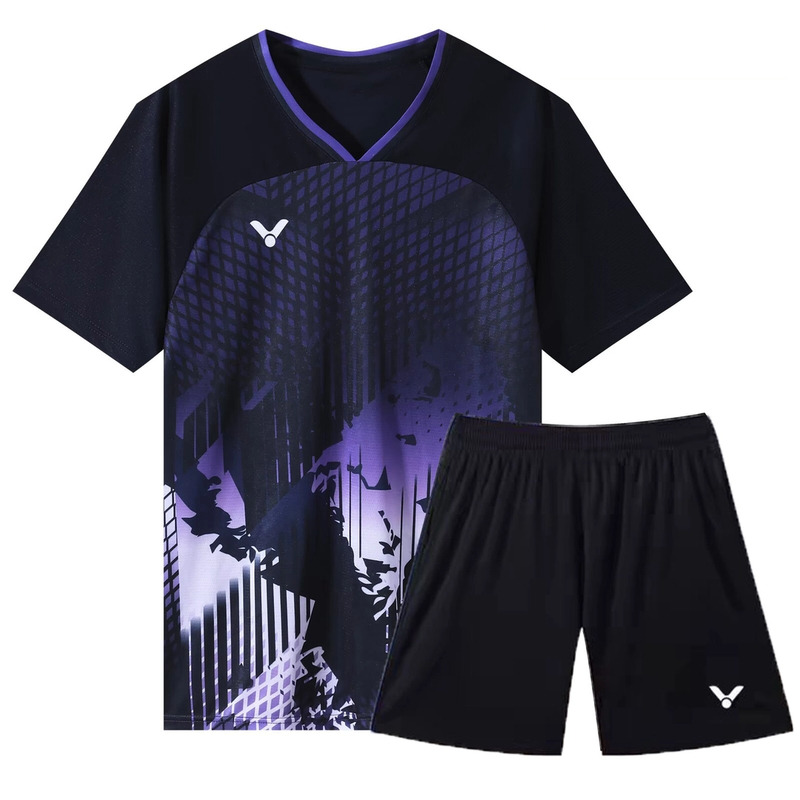 2025夏季新款羽毛球服男女款速干短袖训练球服时尚运动上衣定制