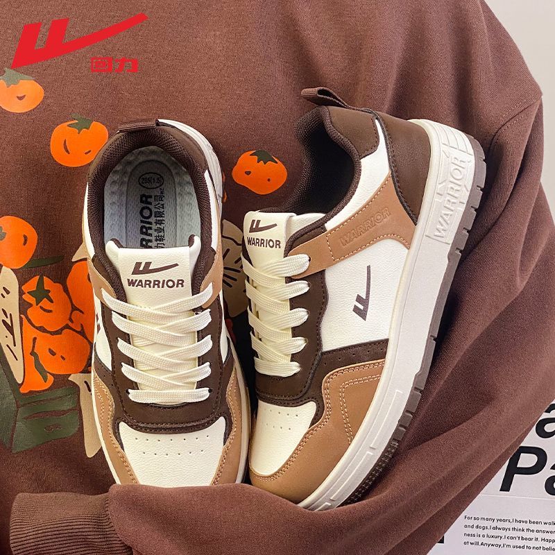 回力复古棕色板鞋男情侣同款秋季新款学生运动休闲厚底小白鞋子女