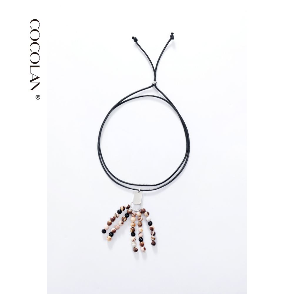 合金布艺项链 COCOLAN名族风流苏长款串珠项链CL3XL0619