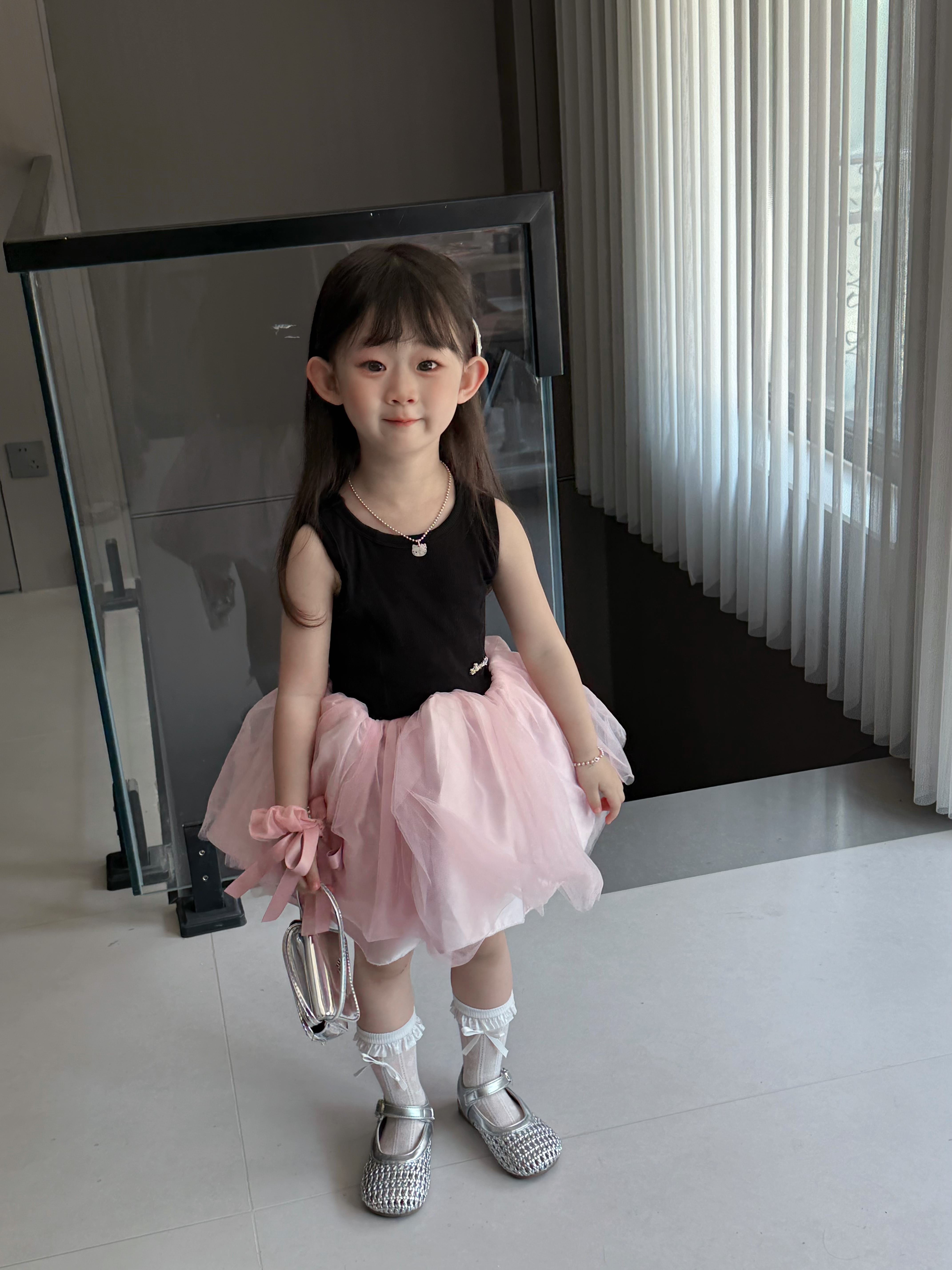 女童连衣裙夏季2025新款儿童洋气公主裙女孩夏装蓬蓬芭蕾纱裙夏装